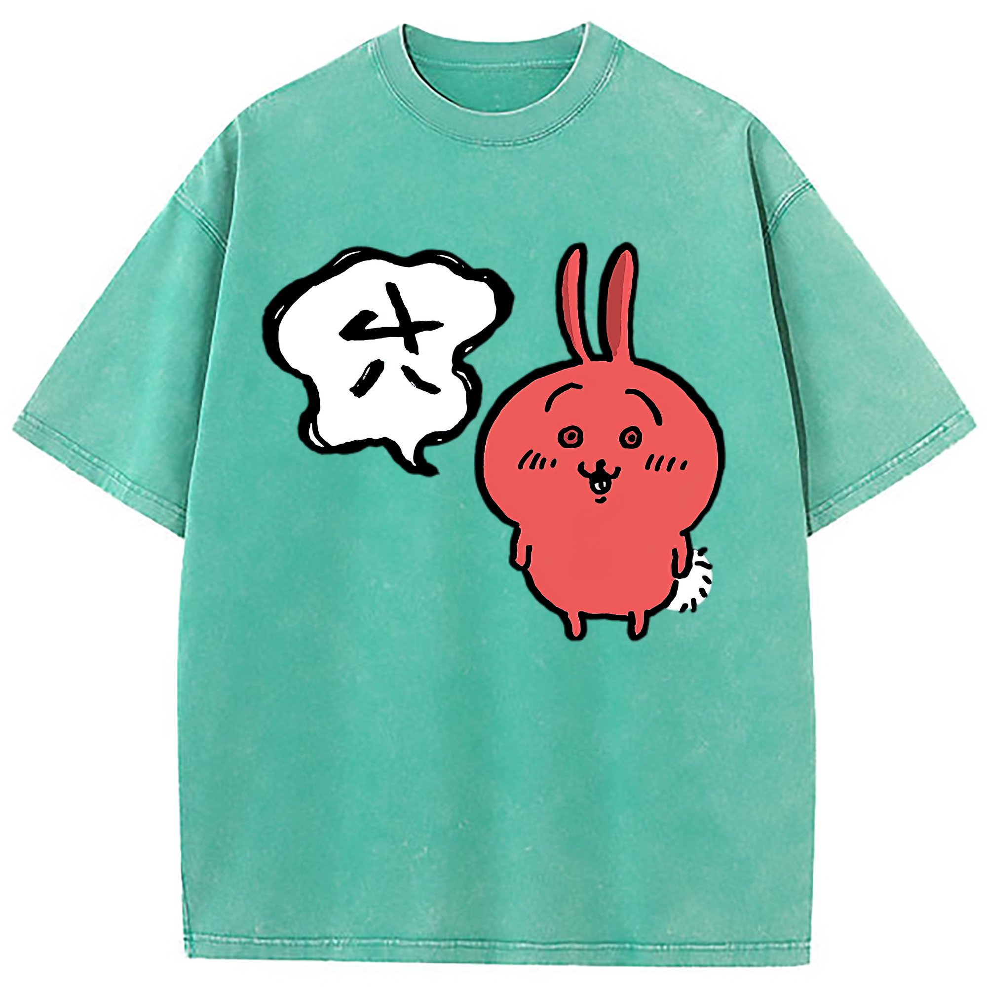 （画像用） ちいかわ ハチワレ Chii-kawa hachiware 綿100% ヴィンテージ風 半袖Tシャツ（フロントプリント）